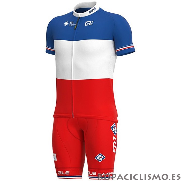 2020 Maillot Groupama-FDJ Tirantes Mangas Cortas Campeon Francia